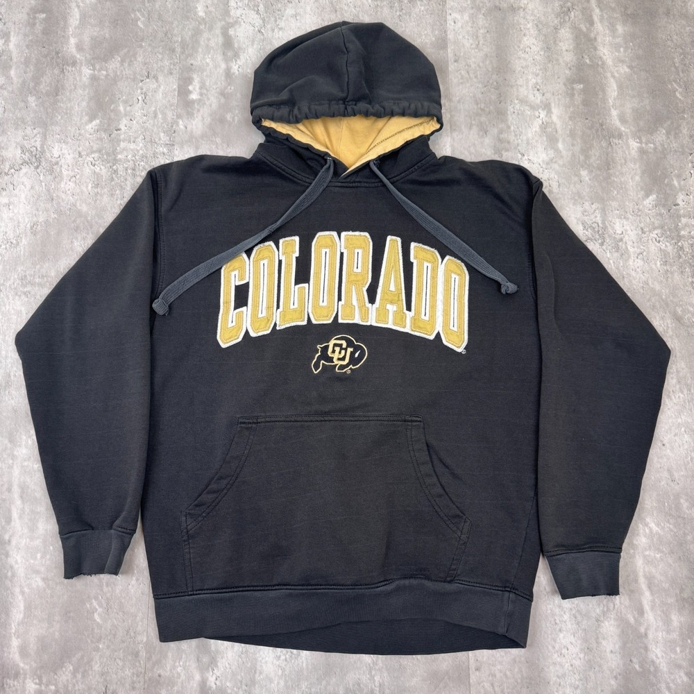 Vintage Colorado Buffaloes Hoodie Mens Medium Black NCAA‎ Football Sanders Y2K
